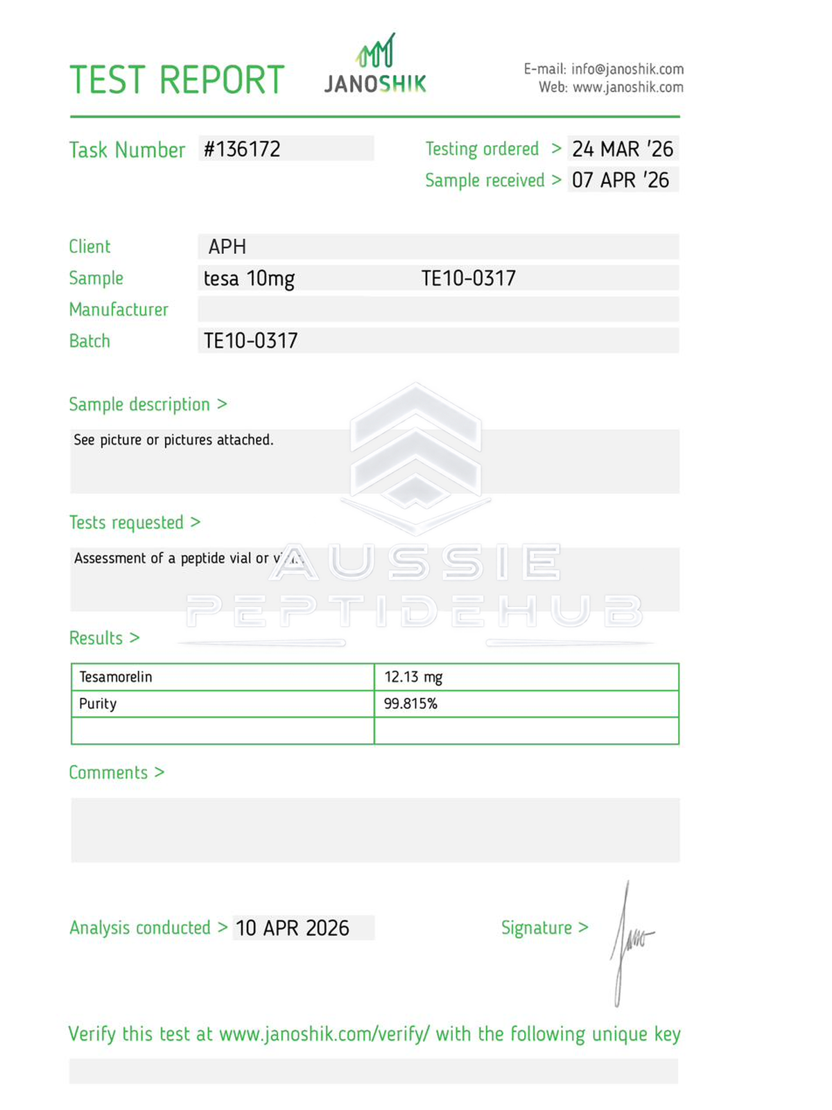 Tesamorelin 10mg